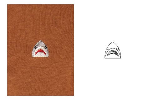 Shark Embroidery Pattern, Embroidery Shark, Shark Icon, Shark Embroidery, Small Shark, Diy Belts, Shark Pattern, Basic Sweater, Embroidery Tshirt