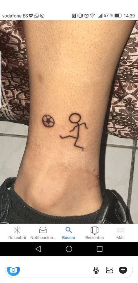 Minimal Soccer Tattoo, Matching Soccer Tattoos, Football Tattoo For Women, Football Tatoos Ideas, Goalkeeper Tattoo, Small Football Tattoo, Tattoo Futbol Ideas, Football Tattoo Ideas For Men, Football Tattoo Ideas