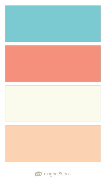 Turquoise, Coral, Ivory, and Peach - Free Color Swatches ordered at MagnetStreet.com Navy Color Scheme, Champagne Wedding Colors, Gold Wedding Colors, Design Seeds, Wedding Color Palette, Big Boy Room, Boys Bedrooms, Decor Minimalist, Wedding Color