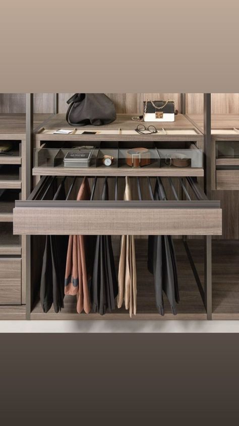 Wardrobe Accessories Ideas, Bedroom Wardrobe Design Layout Master Closet, Hotel Closet Ideas, Functional Wardrobe Design, Male Closet Ideas, Masculine Closet Ideas, Mens Closet Design, Luxury Closet Designs Dressing Rooms, Men Closet Organization