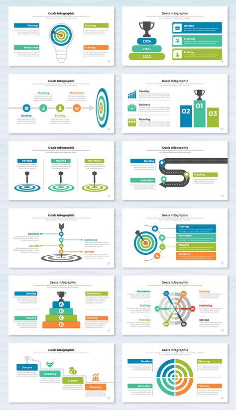 This template will help you create a clear and concise presentation that outlines your company's objectives, strategies, and key performance indicators (KPIs). It includes everything you need to get started, from setting goals to tracking Performance Indicators, Free Powerpoint Presentations, Company Goals, Presentation Design Template, Presentation Layout, Key Performance Indicators, Good Presentation, Communications Strategy, Professional Presentation