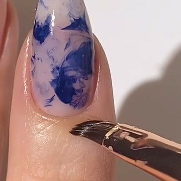 Paula 💅🏻🌙💗 on Instagram: "quick & easy marble nails! 💙🌃💍🫶🏻 love how unique and pretty the marble look is! the jelly stamper literally gives you the most effortless marble effect ever! <3 — using: • @kiaraskynails navy blue nail polish ‘Wine down’ 🌌 glossy top coat • use my code PAULAR10 for 10% off! 💸 #marblenails #easynailart #nailarttutorial #nailpolish #naildesign #nailinspo #diynails #nails2inspire #kiarasky #kiaraskynails #reels" Easy Marble Nails, Navy Blue Nail Polish, Navy Blue Nails, Wine Down, Blue Nail Polish, Blue Nail, The Marble, Marble Nails, Marble Effect