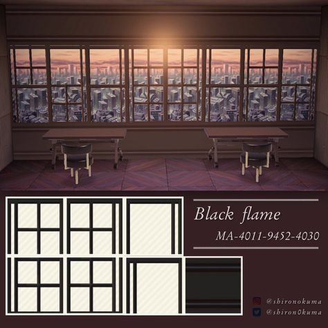 Black Frame Windows, Anch Codes, Acnh House, Frame Windows, Acnh Path, Ac Codes, Acnh Paths, Acnh Patterns, Acnh Inspiration