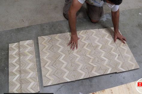 Patterned Plywood Using Only PLYWOOD SCRAPS! : 10 Steps (with Pictures) - Instructables Patterned Plywood Projects, Patterned Plywood, Plywood Pattern, Plywood Ideas, Router Sled, Plywood Edge, Plywood Projects, Plywood Board, Plywood Sheets