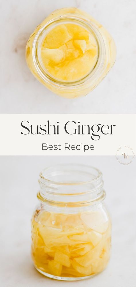 How To Make Sushi Ginger, Homemade Pickled Ginger, Japanese Pickled Ginger, Sushi Ginger Recipe, Quick Pickled Ginger, Pickled Ginger For Sushi, Ginger For Sushi, Pickled Ginger Recipe, Dumplings Receta