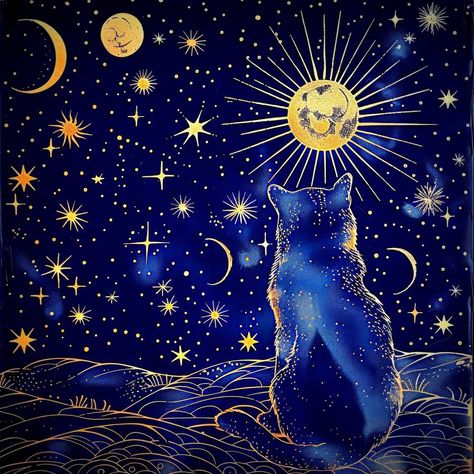 Cosmic Cat, Cat Phone Wallpaper, Good Night Funny, Lost Socks, Consciousness Art, Blue Cats, Animal Photo, Whimsical Art, Cat Life