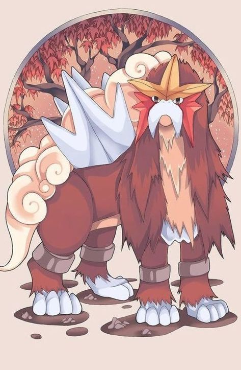 Pokemon Entei Poster | Fire Pokemon Print Nintendo Wall Art Gaming Home Decor Johto Region Legendary Pokemon Headcanon, Pokemon Entei, Entei Pokemon, Johto Region, Fire Pokemon, Pokemon Painting, Legendary Pokemon, Pokemon Craft, Cool Pokemon Wallpapers