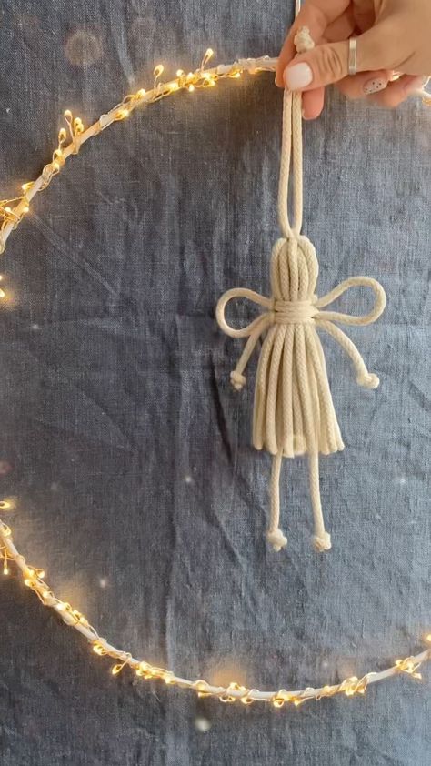 Rope Angel Craft, Sasha Macramessage, Love Nwantiti, Advent Calendar Boxes, Angel Crafts, Rope Cord, Instagram Christmas, Modern Macrame, Diy Youtube