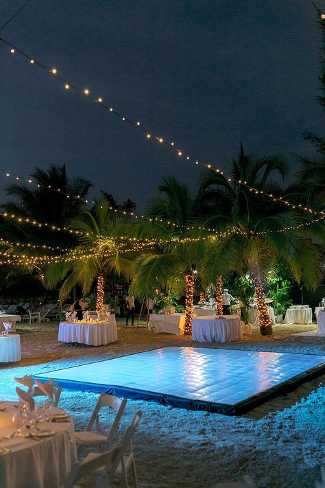 Beach Venue Wedding Receptions, Outdoor Beach Wedding Reception Decor, Dream Wedding Reception Beach, Reception On The Beach, Wedding Dance Floor Beach, Wedding Beach Dinner, Wedding Reception On Beach, Beach Front Wedding Reception, Beach Debut Theme