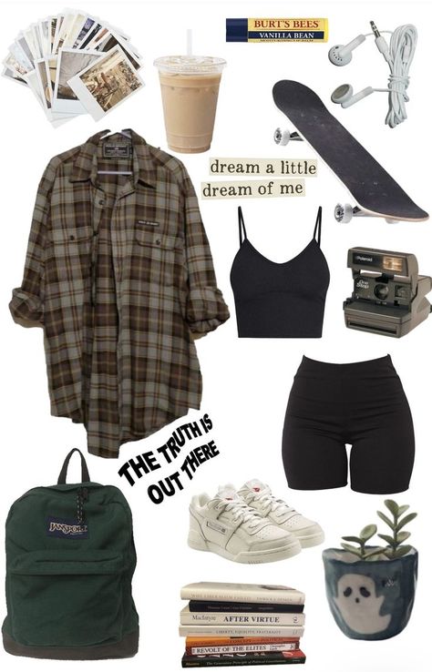 Summer Collage Outfit, Summer Emo Fits, 90s Grunge Outfits Summer, Grunge Workout Outfits, Hobo Aesthetic Outfit, Nobody Is Gonna See Me Outfit, Earth Grunge Outfits, Grunge Outfits For Summer, Medium Size Outfits