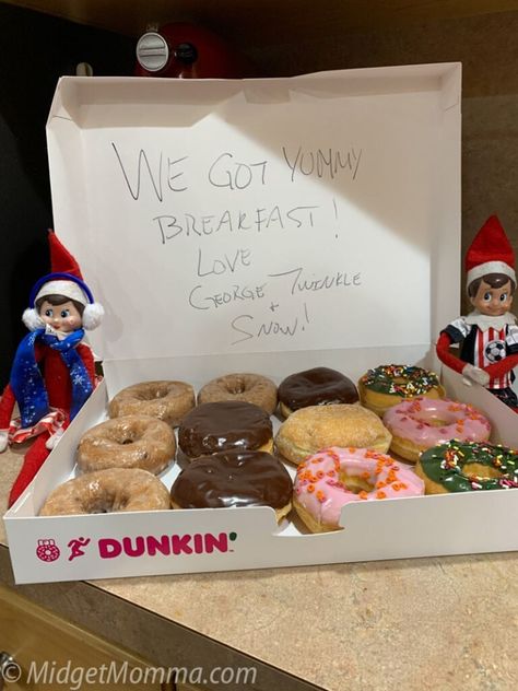 It is time to start planning your Elf on the Shelf Arrival idea for their return! There are so many ways to have a fun elf return that the kids will love. These easy elf on the shelf arrival ideas are perfect to get the Christmas Elf fun started! Elf On The Shelf Donut, Donut Delivery, Snowman Donuts, Donut Ideas, Emoji Christmas, Breakfast Donuts, Elf Arrival, Elf Yourself, Favorite Christmas Songs