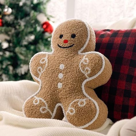 Phantoscope Gingerbread Man Merry Christmas Throw Pillow, Plush Teddy Xmas Gingerbread Shaped Pillows Christmas Decorative Pillow for Couch Living Room Bed, Beige,13 x 17 inches Gingerbread Pillow, Xmas Gingerbread, Shaped Pillows, Man Pillow, Christmas Throw Pillow, Pillow For Couch, Couch Living Room, Pillow Plush, Christmas Gingerbread Men