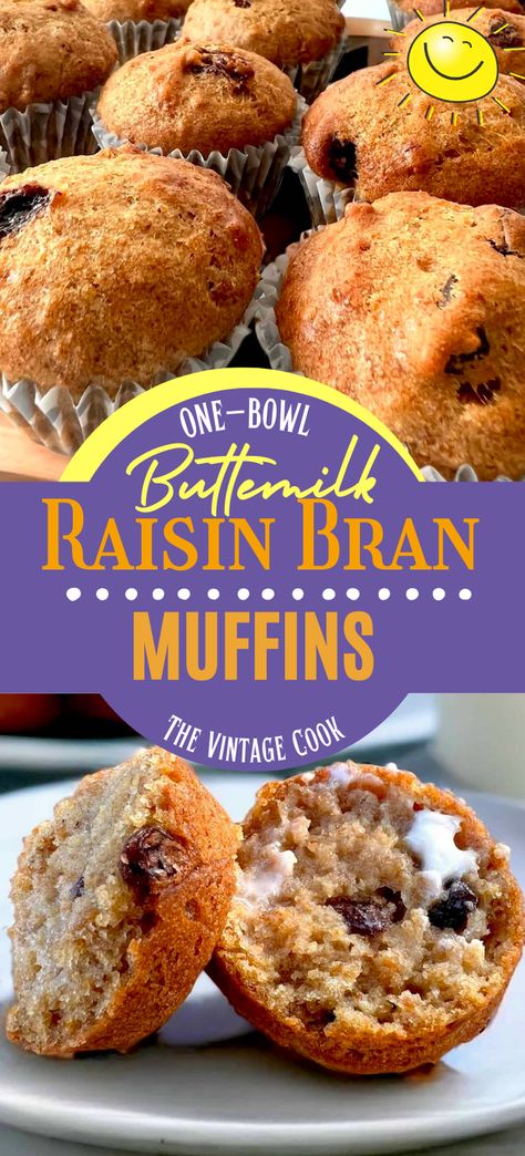 One bowl Raisin Bran Muffins, made with buttermilk. Kellogg’s Raisin Bran Cereal. Makes a large batch of batter that was originally kept in the fridge for up to six weeks! Bran Buttermilk Muffins, Muffins Made From Raisin Bran Cereal, Raisin Bran Muffins Kelloggs, Original All Bran Muffins Recipe, Raisin Bran Cereal Muffins Recipes, Bran Muffins With Raisin Bran Cereal, Raisin Bran Recipes, Six Week Bran Muffins, Raisin Bran Muffins Buttermilk