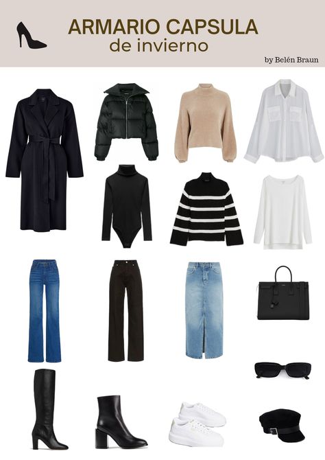 Prendas básicas para el invierno, otoño. Neutros, blanco, negro. Minimalist Wardrobe Capsule, Winter Basics, Capsule Wardrobe Casual, Capsule Wardrobe Women, Gossip Girl Outfits, Capsule Wardrobe Outfits, Fashion Capsule Wardrobe, Elegante Casual, Fall Capsule Wardrobe