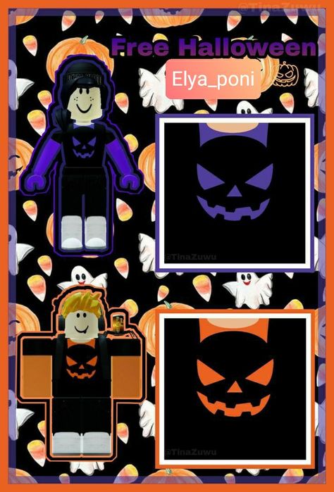 Roblox Halloween, Roblox Tshirt, Cute White Shirts, Shirts Roblox, Cute Black Shirts, Cute Tshirt Designs, Roblox Aesthetic, Halloween Purple, Free Avatars