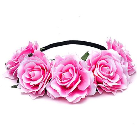 Scala Bride Bohemian Flower Headband Festival Wedding Floral Garland Summer Hair Band Scrunchy Headband Pink ** For more information, visit image link.(It is Amazon affiliate link) #HairstlyingAccessories Hair Garland Wedding, Hairband Wedding, Wreaths Wedding, Rose Flower Headband, Floral Hairband, Yellow Rose Flower, Wedding Headwear, Hair Garland, Rose Flower Crown