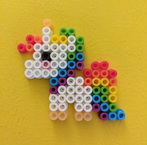 Unicorn Perler Bead Pattern, Perler Bead Ornaments Pattern, Beaker Muppets, Melted Bead Crafts, Melt Beads Patterns, Hamma Beads Ideas, Melty Bead Patterns, Pearl Beads Pattern, Easy Perler Beads Ideas