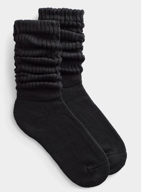 Black Knit Socks, Black Slouch Socks, Black Socks Aesthetic, Chunky Socks, Slouchy Socks, Socks Aesthetic, Womens Socks, Slouch Socks, Men Home Decor