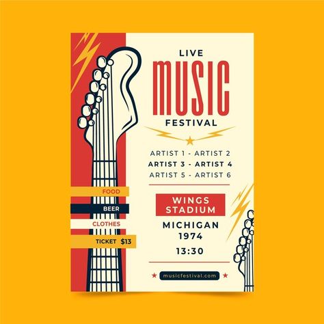 Music Band Poster, Live Music Poster, Music Party Poster, Electronic Music Poster, Poster Musik, Party Poster Design, Pot Gantung, Event Poster Template, Poster Design Layout