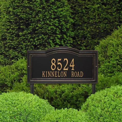 Marker Landscape, Lawn Address Sign, Office Board, 4 Characters, House Number Plaque, Front Landscaping, Sign Ideas, Address Plaque, Web Banner Design