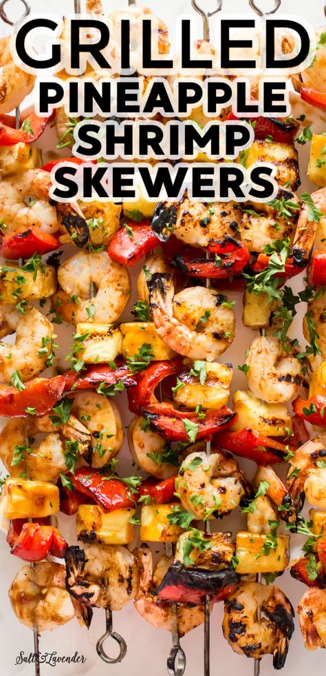 Skewers Shrimp On The Grill, Shrimp Skewers Grill Pineapple, Hawaiian Shrimp Skewers, Grilled Jerk Shrimp And Pineapple Skewer, Shrimp Skewers On The Grill, Shrimp And Veggie Skewers, Grilled Shrimp Dinner Recipes, Teriyaki Shrimp Skewers, Shrimp Skweres Ideas