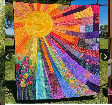 Sunburst Quilt, Donkey And Dragon, Sunshine Quilt, Yoga Flowers, Quilt Pillow Case, Basset Hound Beagle, Bright Quilts, Quilted Sofa, Quilted Blanket