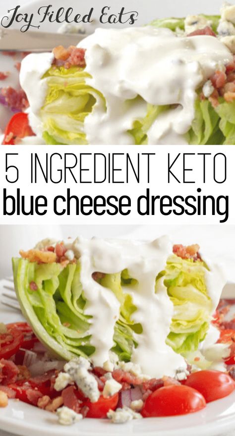 Forget the processed store-bought salad dressing because you can make your own blue cheese dressing at home. Homemade keto blue cheese dressing goes with everything like salads, wings, and fresh vegetables. It’s creamy, delicious, and you only need 5 ingredients and can whip it up in 5 minutes! This easy keto dressing recipe is also low carb, gluten-free, grain-free, sugar-free, and Trim Healthy Mama friendly. Keto Blue Cheese Dressing, Keto Blue Cheese, Keto Dressing, Low Carb Salad Dressing, Low Carb Dressing, Blue Cheese Dressing Recipe, Keto Salad Dressing, Salad Recipes Low Carb, Keto Sauces