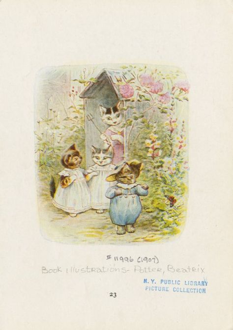 Now keep your frocks clean, children! From New York Public Library Digital Collections. Whimsical Nursery Art, Animals Unique, Tom Kitten, Beatrix Potter Illustrations, Peter Rabbit And Friends, Whimsical Nursery, I Love Cinema, Beatrix Potter, Peter Rabbit