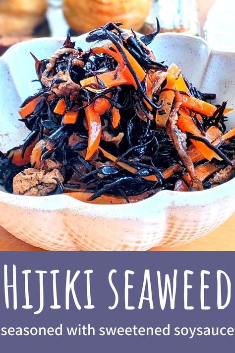 Hijiki Recipe, Japanese Seaweed Salad Recipe, Hijiki Seaweed, Japanese Seaweed Soup, Wakame Seaweed Salad, Japanese Cucumber Seaweed Salad, Seaweed Onigiri, Salad Recipes Healthy Easy, Cold Noodles