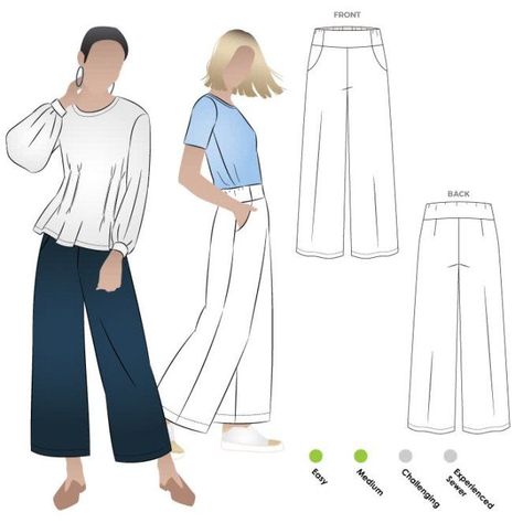 Wide Leg Pant Pattern, Pant Sewing Pattern, Pant Patterns, Pant Sewing, Wide Leg Pants Pattern, Pant Pattern, Style Arc, Shorts Sewing, Pattern Pants