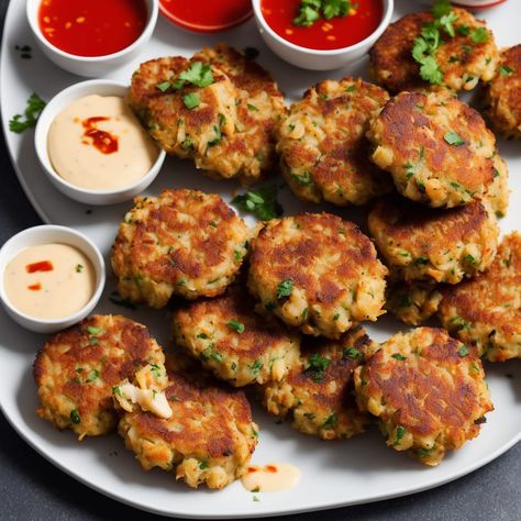 Crab Cakes with Sweet Chilli & Ginger Dipping Sauce Recipe | Recipes.net Red Lobster Crab Cakes, Chili Crab Recipe, Ginger Dipping Sauce, Fried Crab Cakes, Baked Crab Cakes, Chilli Crab, Chili Crab, Crab Sandwich, Crab Rangoon Recipe