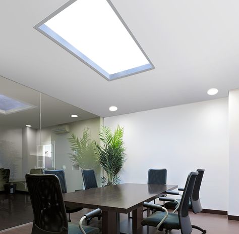 Sky Factory | LED Sky Ceilings | Virtual Windows | Illusions of Nature Brighten Room, Sky Ceiling, Office Ceiling, Fake Window, Relaxation Response, Faux Window, Sky Design, Retail Interior, Meditation Room