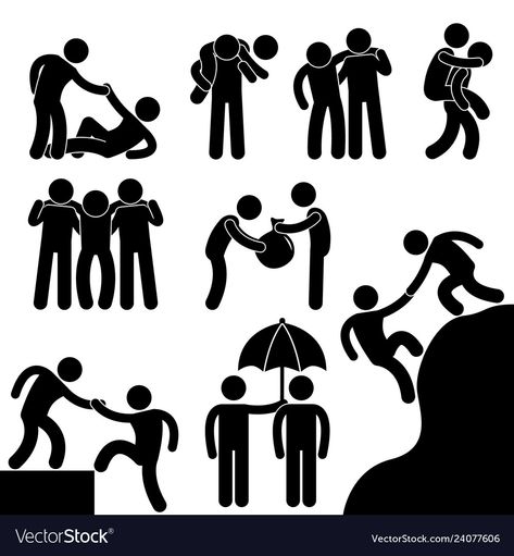 People Helping Each Other Drawing, Stickman Png, Love Is An Open Door, Body Gestures, Helping Each Other, Business Friends, Stick Man, Friend Friendship, Poster Drawing