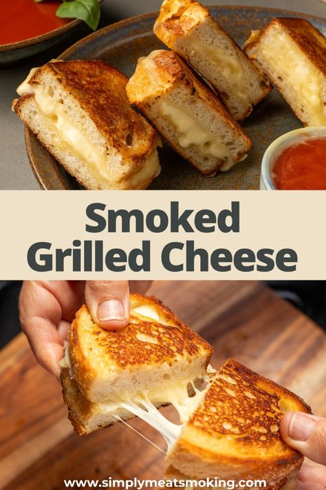 Try our smoked grilled cheese for a delicious twist on a classic sandwich. Using smoked gouda and sourdough bread, this recipe is great for lunch, dinner, or as a side. It's easy to make and pairs perfectly with tomato soup. Perfect for kids and adults, it's a must-try recipe. Click to see the recipe for smoked grilled cheese. Different Grilled Cheese Recipes, Smoked Grilled Cheese, Gouda Grilled Cheese Sandwiches, Adult Grilled Cheese Sandwiches, Best Ever Grilled Cheese, Loaded Grilled Cheese, Sourdough Grilled Cheese, Grown Up Grilled Cheese, Healthy Grilled Cheese