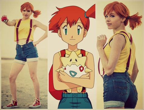 Cosplay Of Misty<3 Ash And Misty Costume, Misty Costume, Mimikyu Cosplay, Female Cosplay Ideas, Misty Cosplay, Misty From Pokemon, Ash And Misty, Pokemon Cosplay, Cute Cosplay