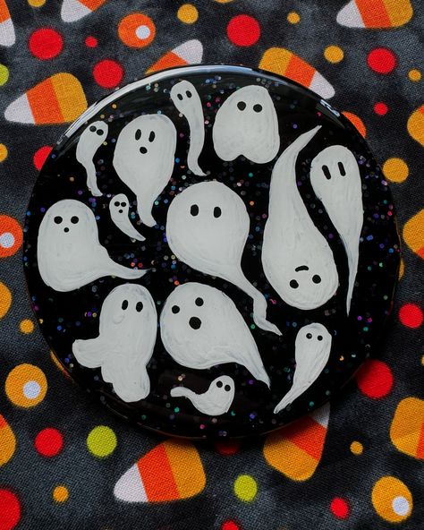 I’m so excited for Halloween I’ve been making a lot of new items that will be available soon!! #resin #epoxyresin #coasters #ghosts #halloween #glitter #etsy #etsyshop #smallbusiness #halloweendecor Halloween Coasters, Sell Ideas, Ghosts Halloween, Glass Fusion, Resin Crafts, Halloween Crafts, Epoxy Resin, So Excited, New Items