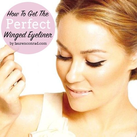 Lauren Conrad Makeup, Beginners Eyeliner, Perfect Winged Eyeliner, How To Do Eyeliner, Eyeliner Hacks, Winged Eyeliner Tutorial, Eyeliner For Beginners, Makeup Tutorial Eyeliner, Perfect Eyeliner