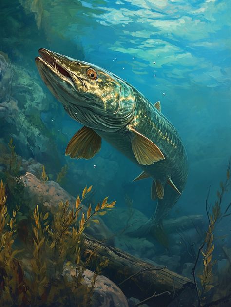 Aquatic Environment, Monster Fish, Underwater Plants, Giant Fish, Monster Fishing, Deep River, World Building, Apex Predator, Sharp Teeth