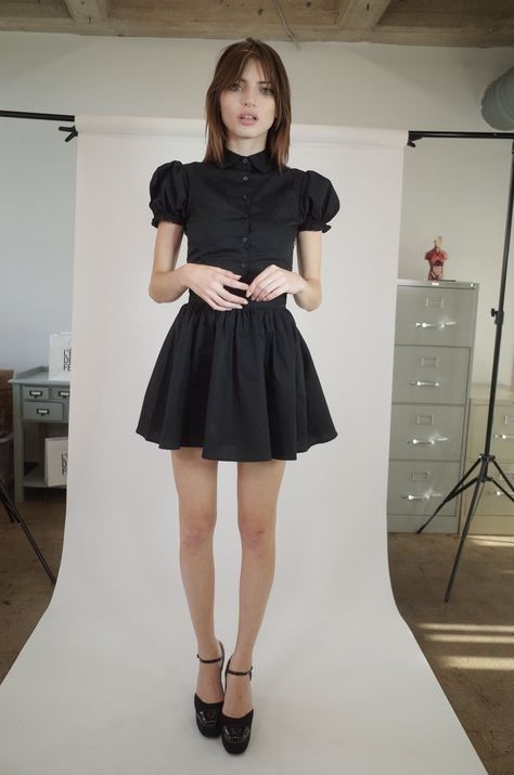 Baby Doll Dress Black, Teacher Dresses, Military Dresses, Hollywood Dress, Girly Girl Outfits, Little Red Dress, Baby Doll Dress, Contemporary Clothing, Miniskirt Outfits