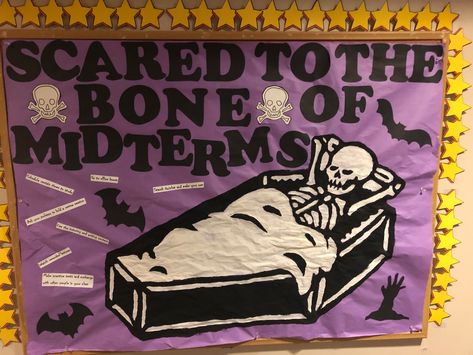 Halloween Ra Bulletin Boards, College Bulletin Board, High School Bulletin Boards, College Bulletin Boards, Bulletin Boards Theme, Resident Advisor, Halloween Bulletin Boards, Ra Bulletins, College Checklist