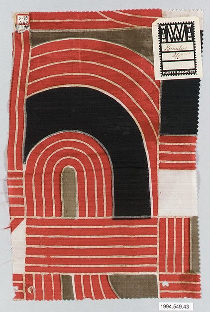 Wiener Werkstätte | Textile sample | The Met Wiener Werkstatte, Koloman Moser, Colour Architecture, Art Appliqué, Artist Collective, Gustav Klimt, Funny Art, Art Movement, Textile Patterns