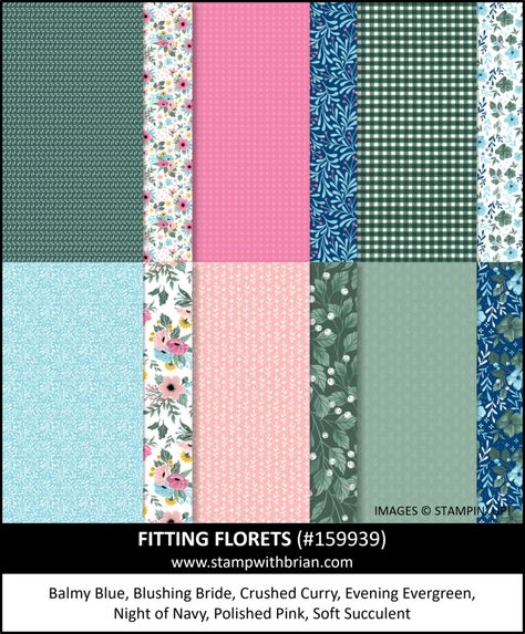 Fitting Florets Designer Series Paper, Stampin Up! 161814 Fitting Florets Dsp Stampin Up Cards, Stampin Up Fitting Florets Dsp, One Sheet Wonder, Paper Packs, Designer Paper, Designer Series Paper, Fancy Fold Cards, Beautiful Color Combinations, Fancy Folds