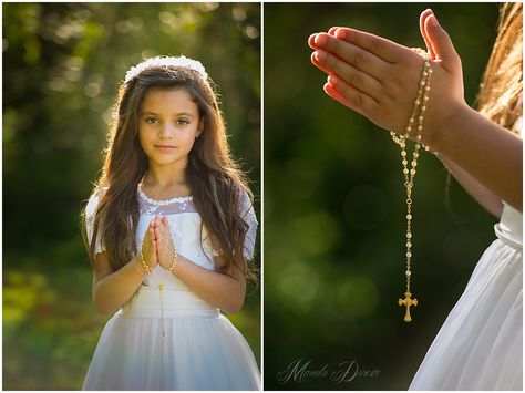 Elle’s First Communion Photography in Coral Gables, Florida by Manolo Doreste First Communion Photography, Communion Photoshoot, Communion Photos, Mini Bible, Coral Gables Florida, Girls Communion Dresses, 1st Communion, Communion Party, First Communion Dresses