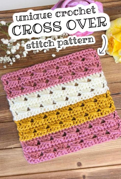 Learn how to crochet the cross over stitch in this free and easy tutorial! This is a beautiful crochet cross over stitch is unique great in many projects. Plus, it has the look of a mock cable crochet stitch! Crochet Cross Stitch Pattern Free, Fast Working Crochet Stitches, Crochet Cross Stitch Pattern, Crossover Crochet Stitch, Free Cross Crochet Pattern, Cross Afghan Crochet Pattern, Cross Granny Square Crochet Pattern, Thread Crochet Cross Pattern Free, Triangle Shawl Crochet Pattern Free