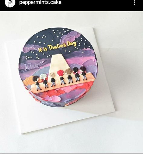 Korean Cake Bts, Jungkook Cake Ideas, Army Cake, Trolls Cake, Bts Cake, Artist Cake, Whimsical Art Journal, Korean Cake, Simple Cake Designs