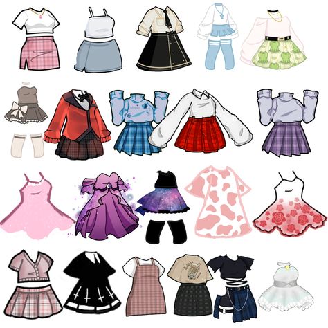 Clothes Stickers, Body Type Drawing, Gacha Clothes, Jelly Wallpaper, Drawing Ideas List, Paper Dolls Diy, Fashion Drawing Sketches, Bratz Inspired Outfits, Paper Doll Template