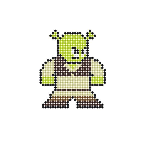 Shrek Perler Bead Pattern (Request) Shrek Perler, Shrek Pixel Art, Nba Funny, Melty Bead Patterns, Pixel Drawing, Diy Perler Beads, Bullet Journal Themes, Journal Themes, Basketball Pictures