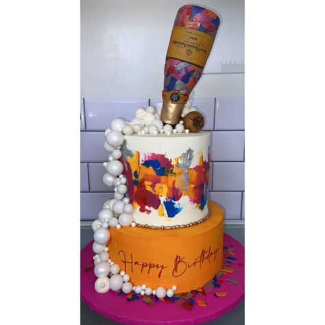 🍾VEUVE CLICQUOT CAKE 🍾 @polishedtreats #polishedtreats #veuveclicquot #champagnecake #champagne #veuve #veuveclicquotbrut #birthdaycake #twotiercake #fondanttopper #buttercream #buttercreamcake #funfetticake Veuve Clicquot Cake, Veuve Cliquot, Picnic Decorations, Drunk In Love, Custom Cakes, Birthday Ideas, Wedding Cake, Wedding Cakes, Cake Decorating