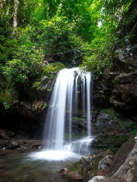 Waterfalls: Grotto Falls in the Smoky Mountains Grotto Falls, Laurel Falls, Cascade Falls, Indian Creek, Rainbow Falls, Great Smoky Mountains National Park, Smoky Mountain National Park, Swimming Holes, Scenic Beauty