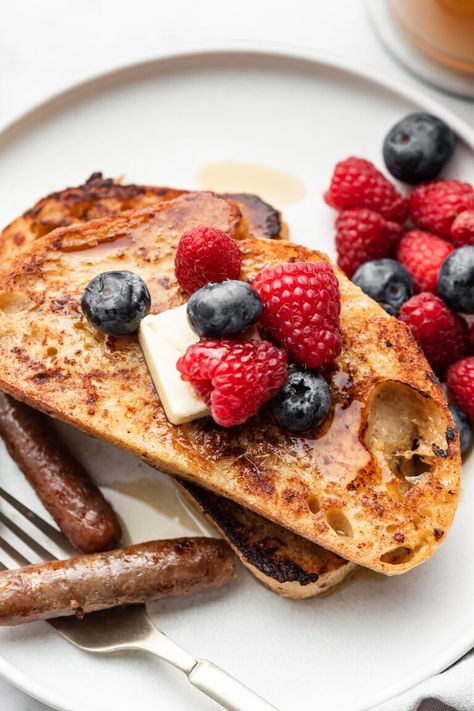 Delicious Sourdough French Toast Recipe French Toast Recipe Sourdough Bread, Sour Dough French Toast, Sourdough French Toast Recipe, Sourdough French Toast, French Toast Ingredients, Greek Yogurt Parfait, Make French Toast, Homemade Sourdough Bread, Homemade Sourdough